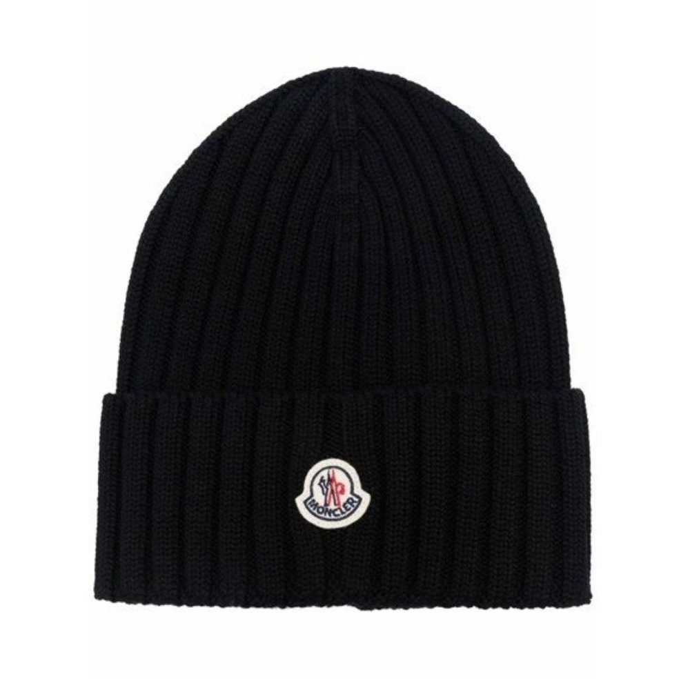 Moncler Berretto Tricot Logo Wool Beanie